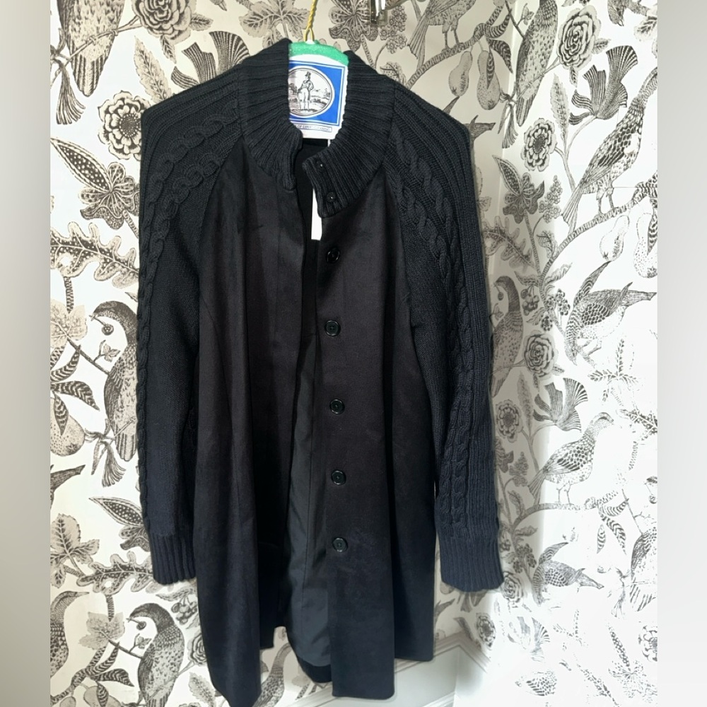 Limited Edition, never worn black funnel neck coat